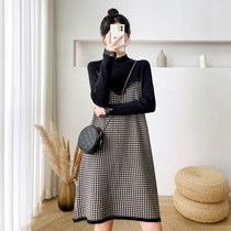 Pregnancy Woman Dress Autumn Winter Clothing Fashion style Suit Little Sub Sweater Spring Autumn Lace long style Bottom Knit Dress dress