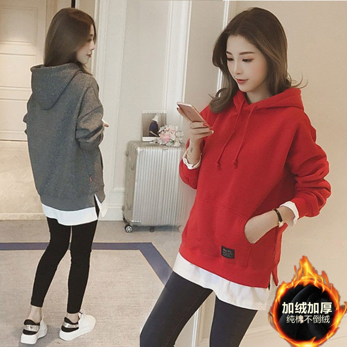 Pregnant women's clothing autumn and winter net red suit fashion new T-shirt pregnant women's clothing spring and autumn winter winter clothing