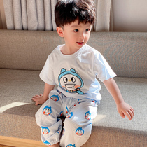 Spring and summer short-sleeved Baby Home clothing thin cotton baby air-conditioning suit men and girls anti-mosquito pants pajamas