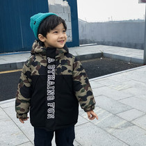 BAPE2020 winter boys and girls cotton coat children long camouflage wind warm cotton coat