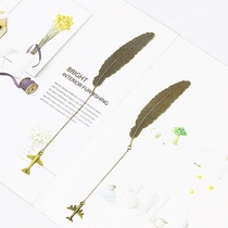 Feather Airplane Bookmark Air Travel Metal Chain Astronaut Retro Big Aircraft Creative Gift Gift Renaissance