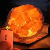 Crystal salt lamp Himalayan European warm light decorative table lamp Creative remote control bedroom warm bedside night light