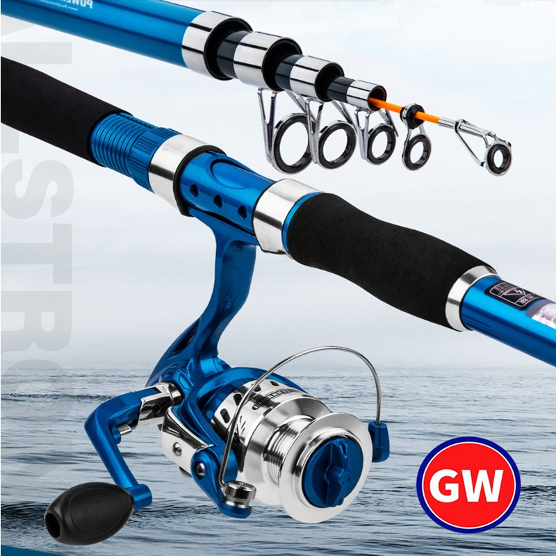 Guangwei sea pole Puzhou ultra-hard long-range throw rod 2 1-4 5 meters throwing rod scraping anchor fish fiberglass carbon fishing suit