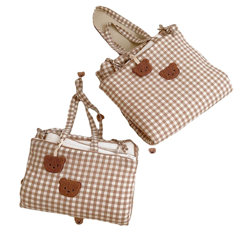 Корейская кроватка, портативный детский стеганый матрас для детского сада, с медвежатами