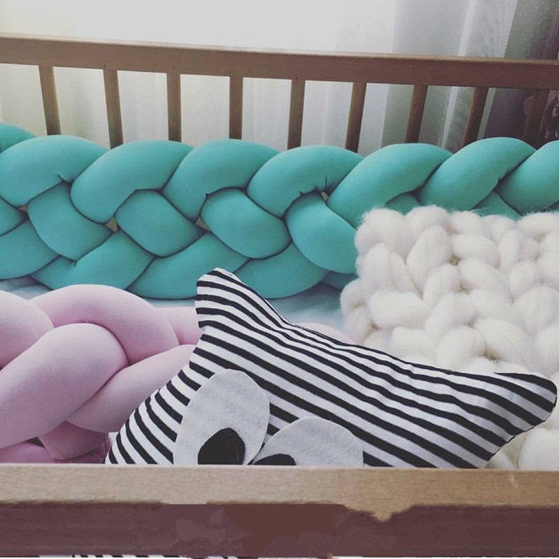 INS Crib Bed Surround Hand Woven Knotted Bed Close By Baby Anticollision Fence Nordic Wind Floating Window Hug Cushion