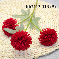 Emulated Ball Chrysanthemum Wedding arrangement Three-headed Ball Chrysanthemum Home Wedding Photography Decoration 3 Scallion Ball Flowers Embroidered Ball Fake Flowers