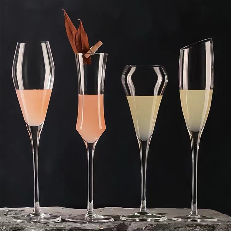 Crystal Champagne Cup Home Sparkling Wine High-footed Cocktail Glasses Bubble Wine Glasses Crystal High-footed Champagne Cup red wine