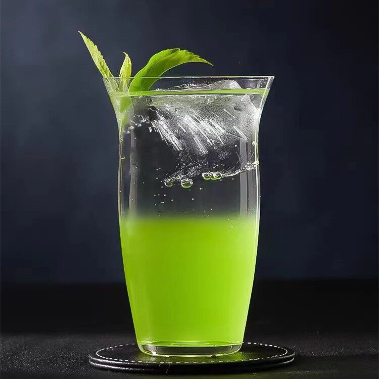 Japanese-style engraved lead-free crystal carved cocktail glass fruit cup Colin cup Golden southley cup milk tea cup