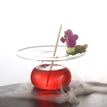 Creative molecule flying saucer molecule tail glass decoration network red smoke effect personality cocktail juice cup