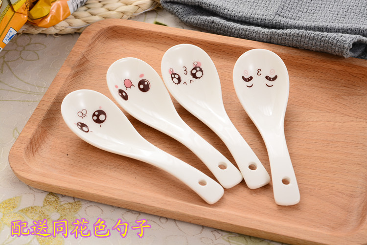 Lò vi sóng hộp cơm lớn gốm sứ ăn liền bát dễ thương phim hoạt hình ngay lập tức cốc ăn sáng tạo bát súp bát sứ có tay cầm có nắp - Hộp cơm điện sưởi ấm hộp bento giữ nhiệt