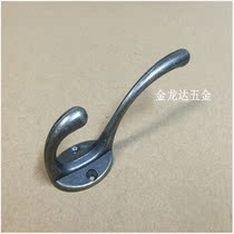 European-style antique clothes hook wall hanging hook hanging clothes hook upper and lower double hook carbon black creative door back green ancient black bronze