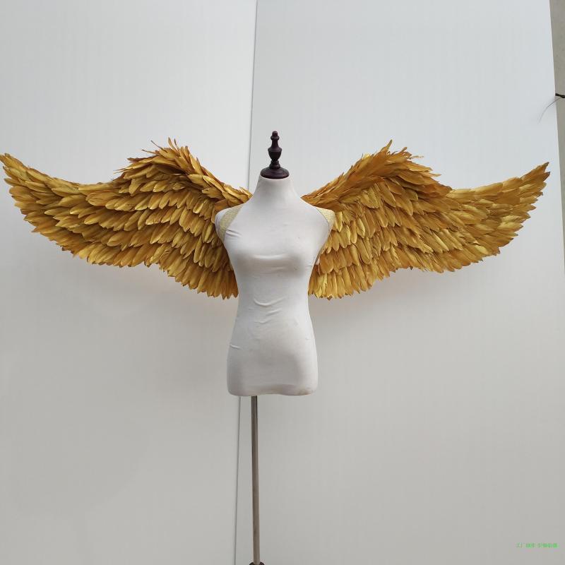 New Model Catwalk Stage Performance Gold and Silver Large Feather Angel Wings Props