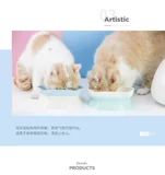 Можно разделить для двух мисок ~ Китти ПЭТ миска ABS Пластиковая диагональная кошачья чаша интегрированная двойная миска