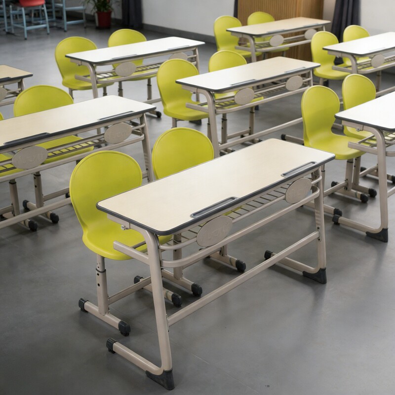 Yucai Double Desks and Chairs for Training Institutions, Tutoring Classes, Three-Person Student Desks and Chairs for School Classrooms, Office Meeting Desks and Chairs