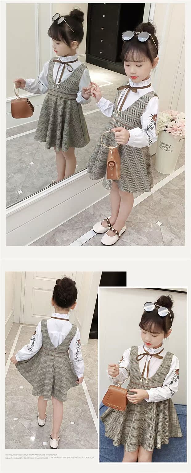 Váy bé gái mùa thu 2018 mới cho bé dây đeo đầm bé trai phiên bản Hàn Quốc của váy công chúa Váy bé gái nước ngoài cửa hàng quần áo trẻ em