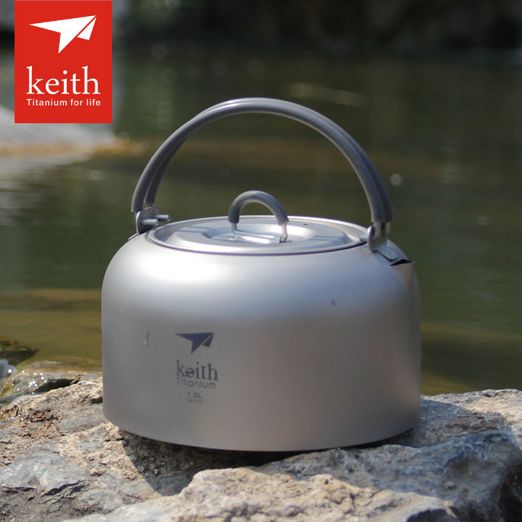 Keith Shears Pure Titanium Burning Kettle 1L Titanium Kettle Outdoor Travel Titanium Tea Pot Tea Pot Coffee Maker Teapot-Taobao