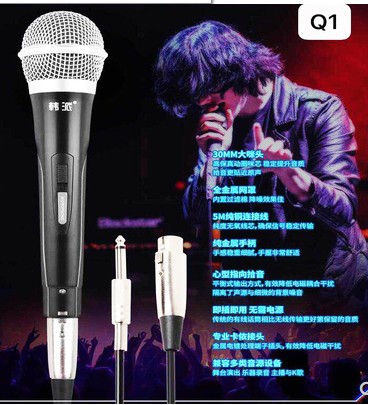 Hanpie Q2 professional wired microphone microphone motion lap style KTV karaoke home singing performance special