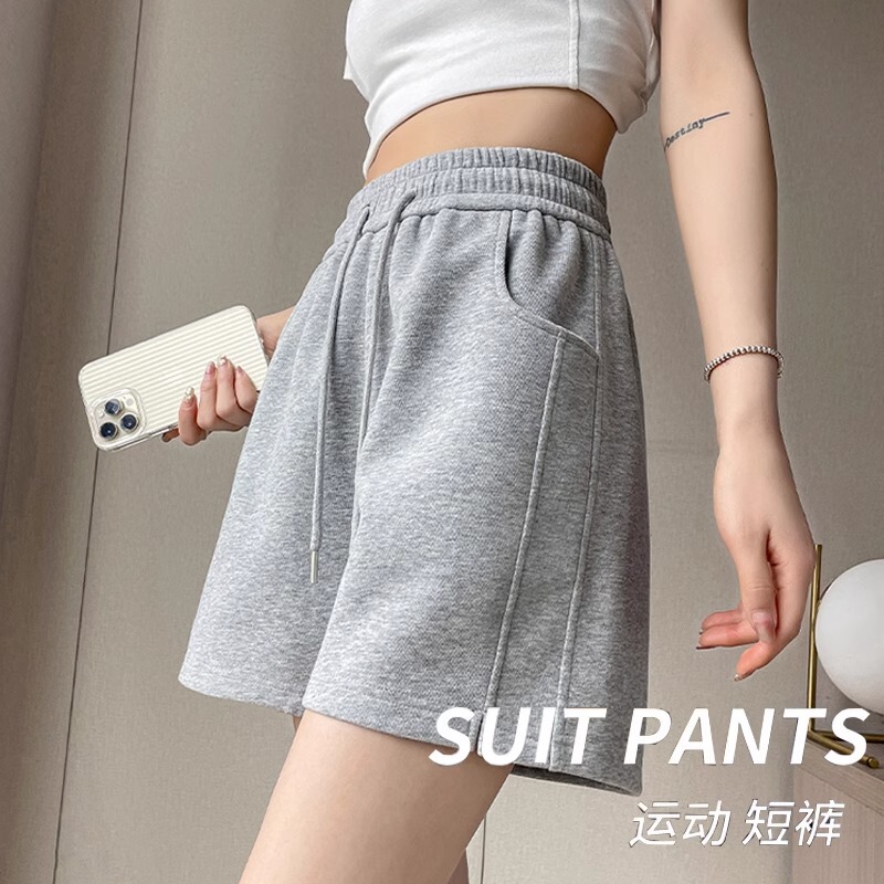 White and Gray Women's Summer 2026 New Loose Casual High-Waisted Slimming Cotton Running Shorts White and Gray Women's Summer 2026 New Loose Casual High-Waisted Slimming Cotton Running Shorts
