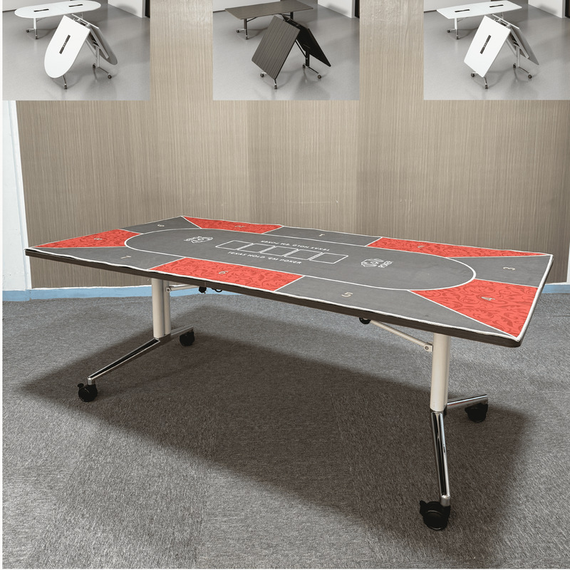 Folding Conference Table, Movable, New Multi-Functional Long Training Table, Telescopic Splicing Large Desk, Texas Hold'Em Poker Table