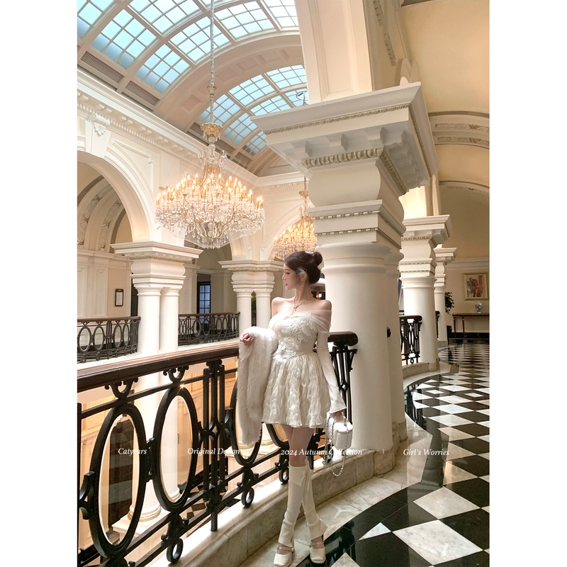 [Discounted Item] Catyears Year of the Cat Dreamy Swan Lake ~ Off-Shoulder Detachable Sleeve Birthday Dress