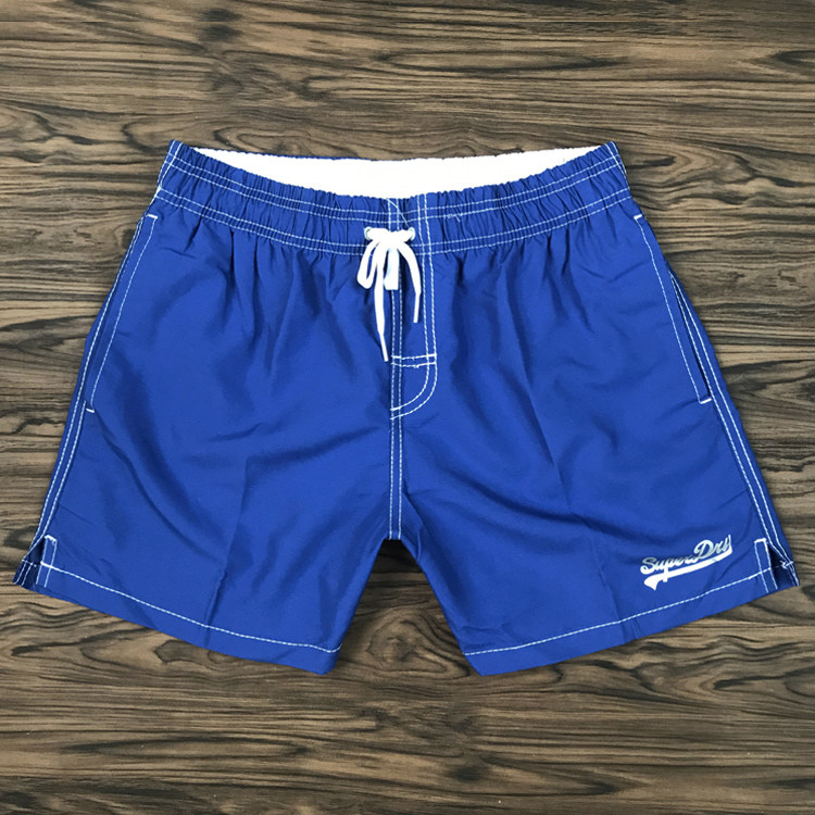 Korean version of men's casual pants loose quick-drying beach pants straight sports shorts trendy blue three-point surfing swimming trunks summer
