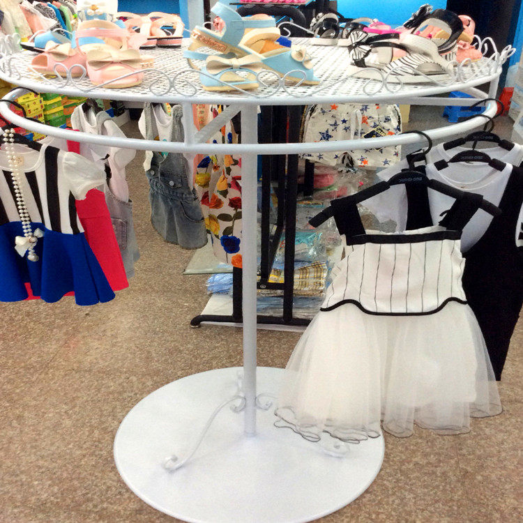 Iron Art Round Swivel Clothing Rack Shorts Shelf Inside Hanger Floor Clothing Hanging Clothes Hanger Shoes Bag Shelf Spot