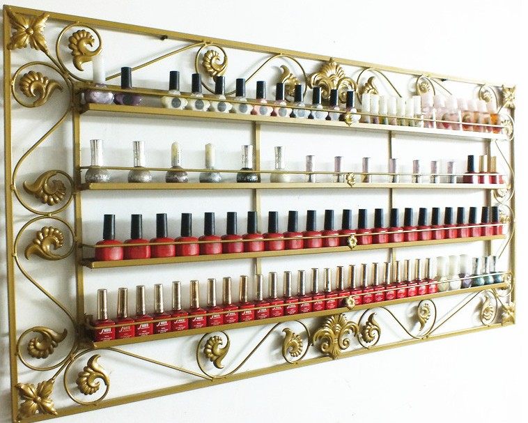 Iron manicure shop cosmetics shelf wall hanging nail polish nail polish storage layer rack rack rouge shelf