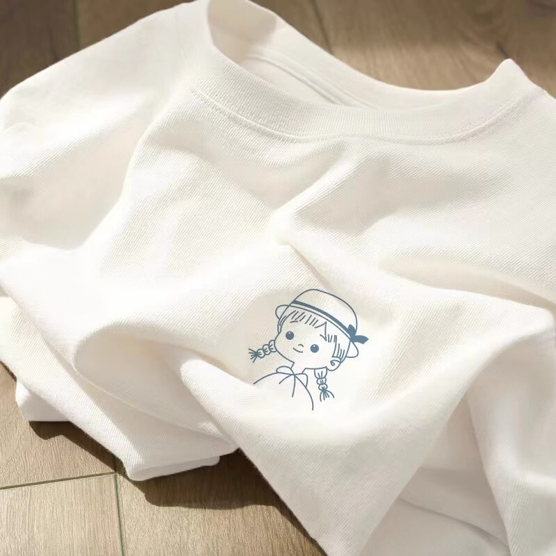 European Women's Clothing 2026 New European Style Women's Pure Cotton T-Shirt Short-Sleeved Summer High-End White Base Shirt Top