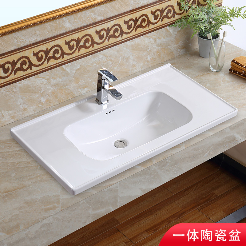 Simple one - size basin square ceramic wash basin deepens 48 wide bathroom bathroom cabinet single basin flat noodle