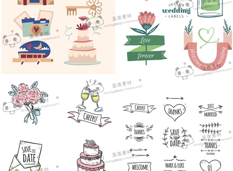 339 yếu tố đám cưới hoa sticker nhẫn cưới AI vật liệu EPS thiết kế mẫu vector - Nhẫn mẫu nhẫn nữ đẹp