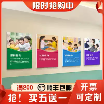 Kindergarten classroom decoration painting campus wall layout inspirational slogan tutoring class propaganda painting training institutions hanging paintings