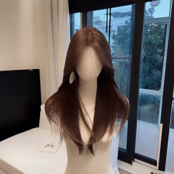 Foggy Series'Sunshine Amber' 2.0 Misty Soft Brown Needle-Wefted Extra Large Full Head Wig