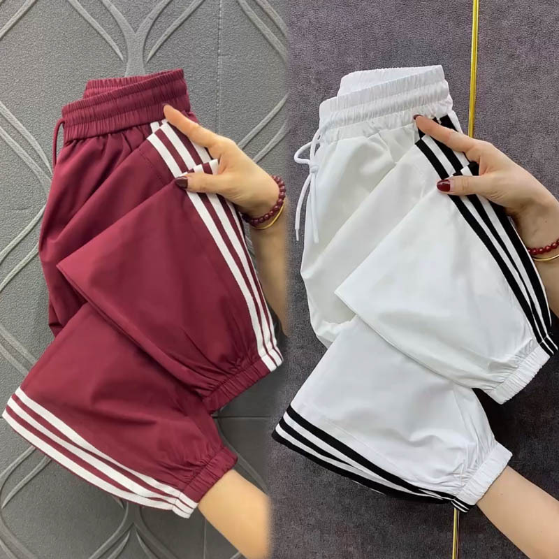 Quick-Drying Nine-Point Sports Pants for Women, New Summer Style, Loose Ice Silk Jogger Harem Pants, Breathable, Slimming, Tapered Casual Pants Quick-Drying Nine-Point Sports Pants for Women, New Summer Style, Loose Ice Silk Jogger Harem Pants, Breathable, Slimming, Tapered Casual Pants