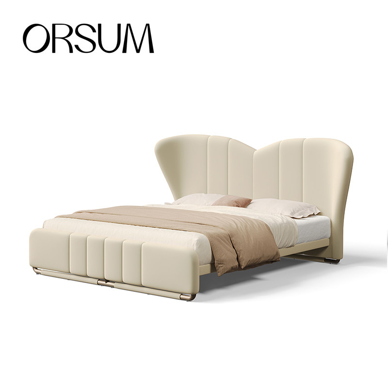 ORSUM轻奢风原创真皮床主卧高端意大利设计师双人定制现代简约床
