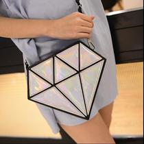 Summer new diamond bag chain laser shoulder bag slung women's bag cool small bag street candy bag