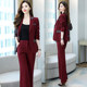 High-end professional suit female 2023 spring and autumn new fashion capable temperament goddess fan suit wide-leg pants two-piece suit