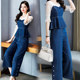 Denim suit women's fashionable western style 2022 summer new fashion goddess fan age slimming wide-leg pants two-piece suit