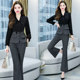 Professional suit female 2023 spring and autumn new fashion high-end temperament goddess Fan age slimming casual pants two-piece set