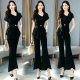 High-end professional suit female 2022 summer new fashion temperament goddess Fan thin wide-leg pants two-piece suit