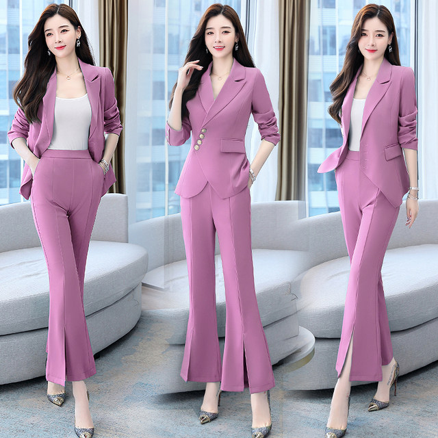 Professional suit female 2023 spring and autumn new fashion temperament goddess fan high-level self-cultivation and thin suit two-piece suit