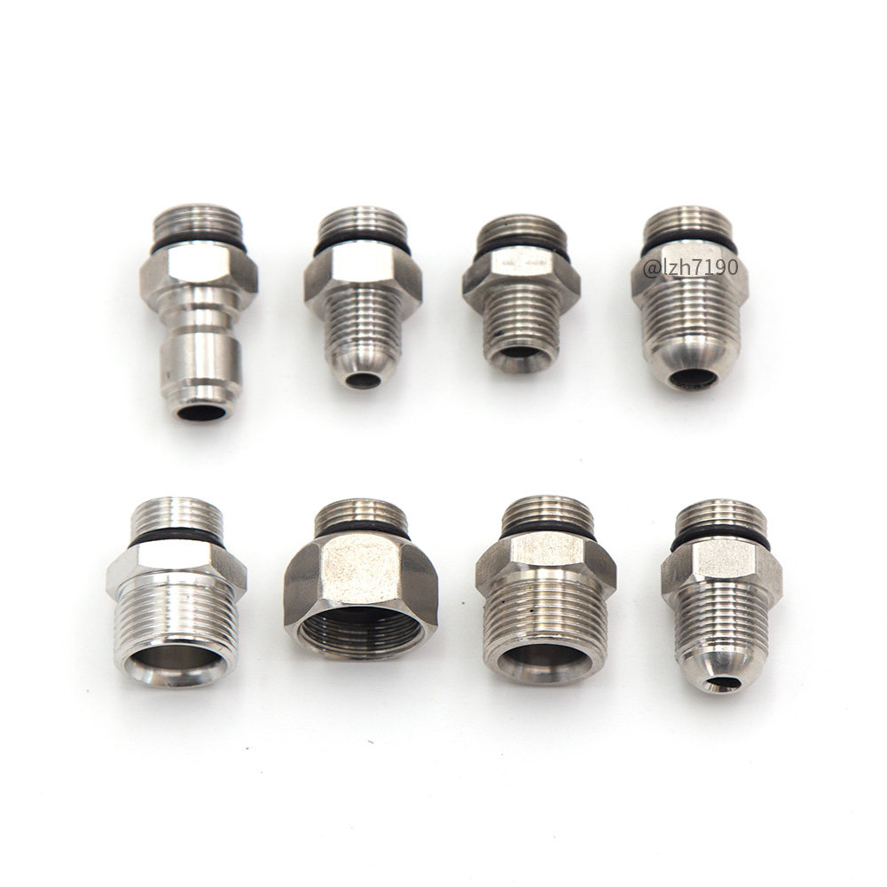 High pressure water gun tail connector 3 points G3 8 turn M14M18M22 inner wire outer wire 201 stainless steel pointed thread