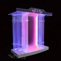 Custom pastor pulpit table Crystal Acrylic chanting table Colorful lamp pulpit Church pulpit speaking table Pastor table