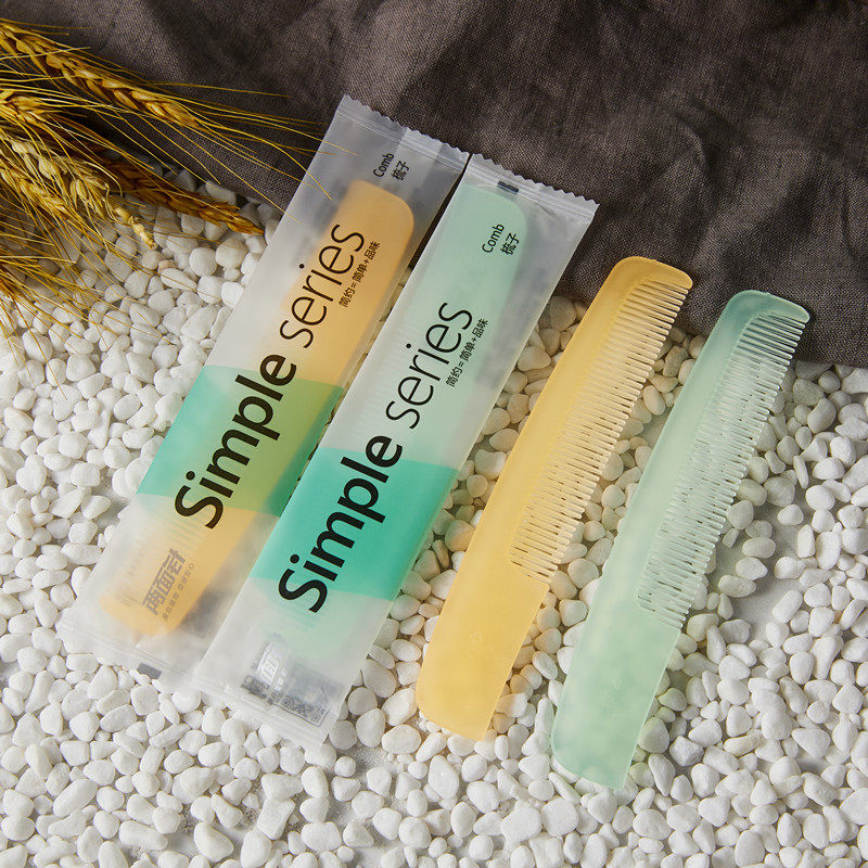 Two Faces Needle Disposable Comb Guesthouse Hotel Guest Room Short Comb Green Orange Fresh series 