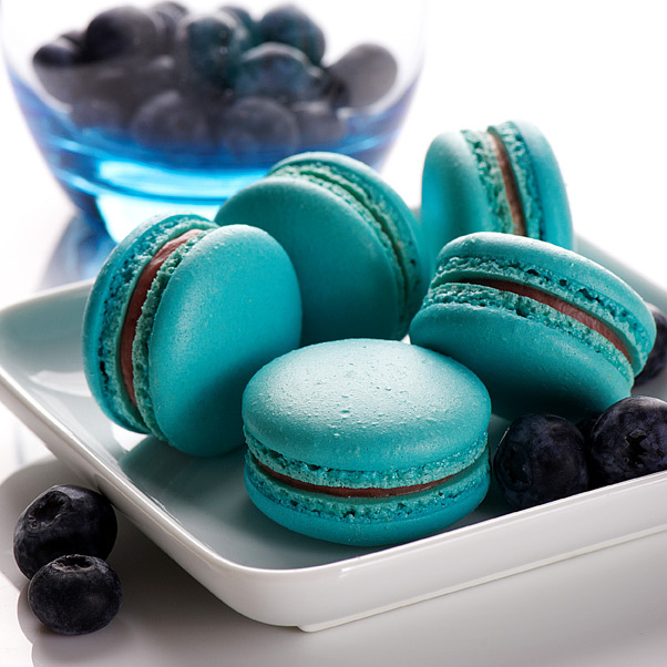 Blue Macaron with Blueberry Flavor
