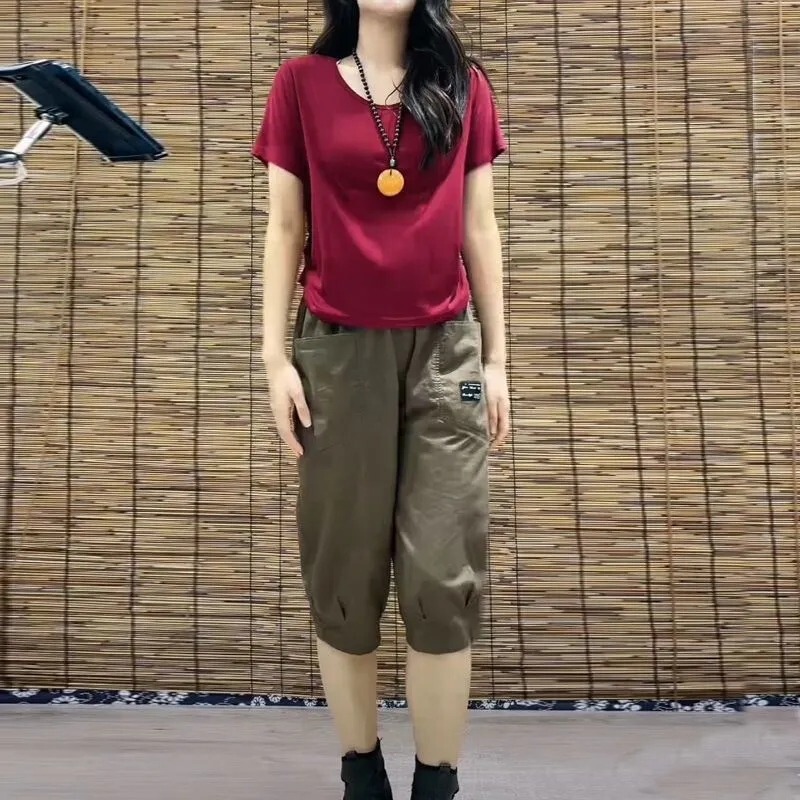 Clearance Bargain ~ Elastic Waist Casual Shorts for Women 2026 New Summer Thin Harem Five-Point/Seven-Point Pants