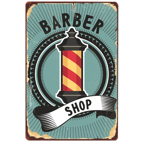 barber Магазин ретро Железная живопись парикмахерская