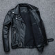 Heavy first layer pure cowhide motorcycle leather jacket genuine leather leather jacket men's lapel motorcycle suit slim fashion new product