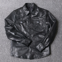 Special leather leather jacket mens jacket thin slim handsome lapel shirt soft sheep leather trend short coat