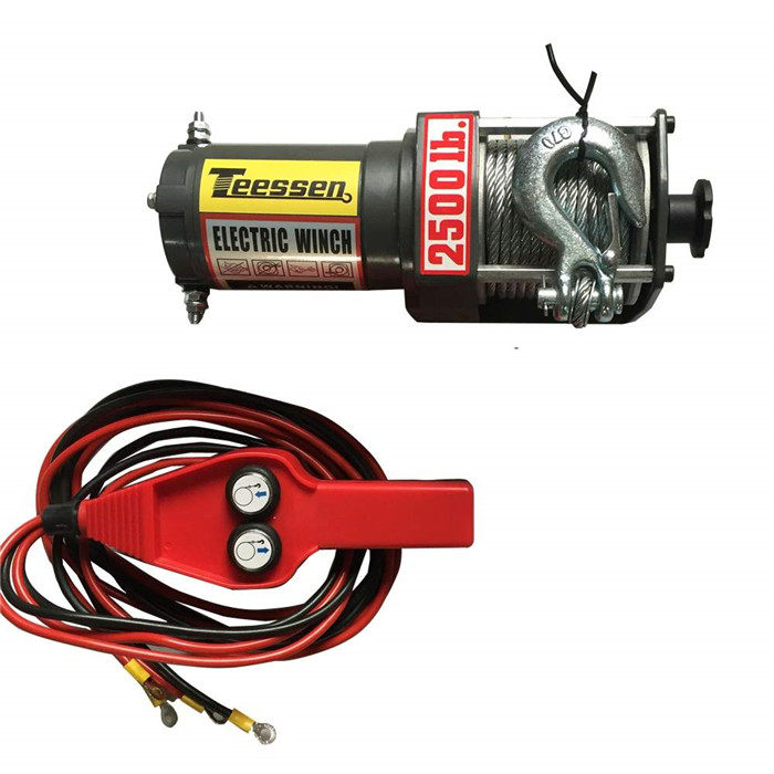 Factory direct sales 2500 lbs portable electric winch small winch electric 12v vehicle