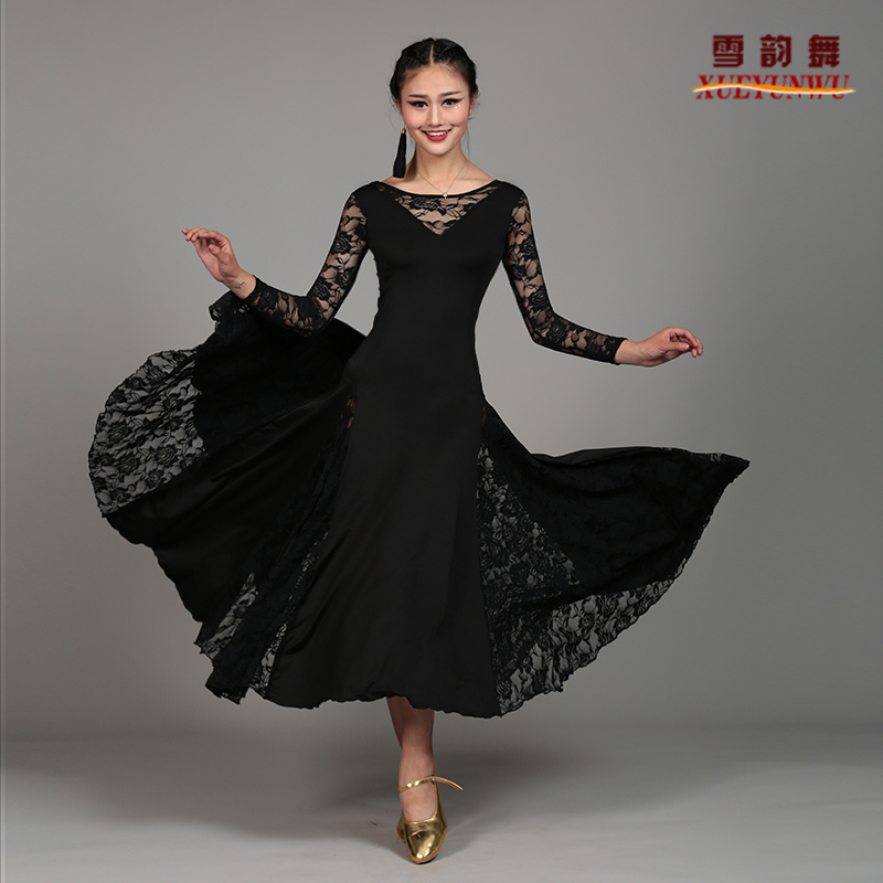 New Morden Dance Foreign Dress Social Dance Practice Dress Waltz Practice Costume square dance Grand Pendulum Skirt 070
